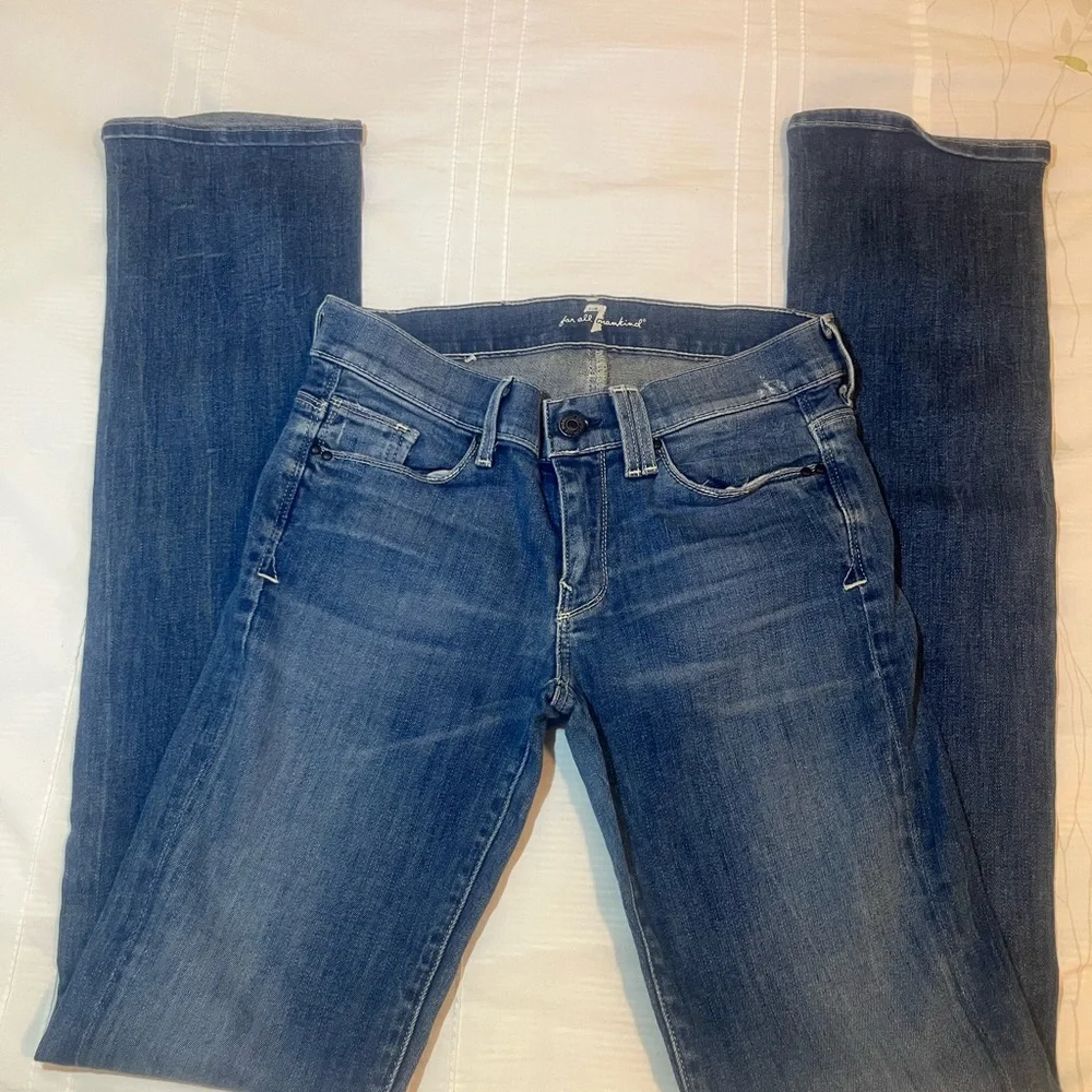7 For All Mankind Dark Skinny Jeans 🌸 - Picture 1 of 4